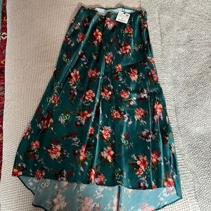 Zara 100% Viscose high low maxi midi skirt